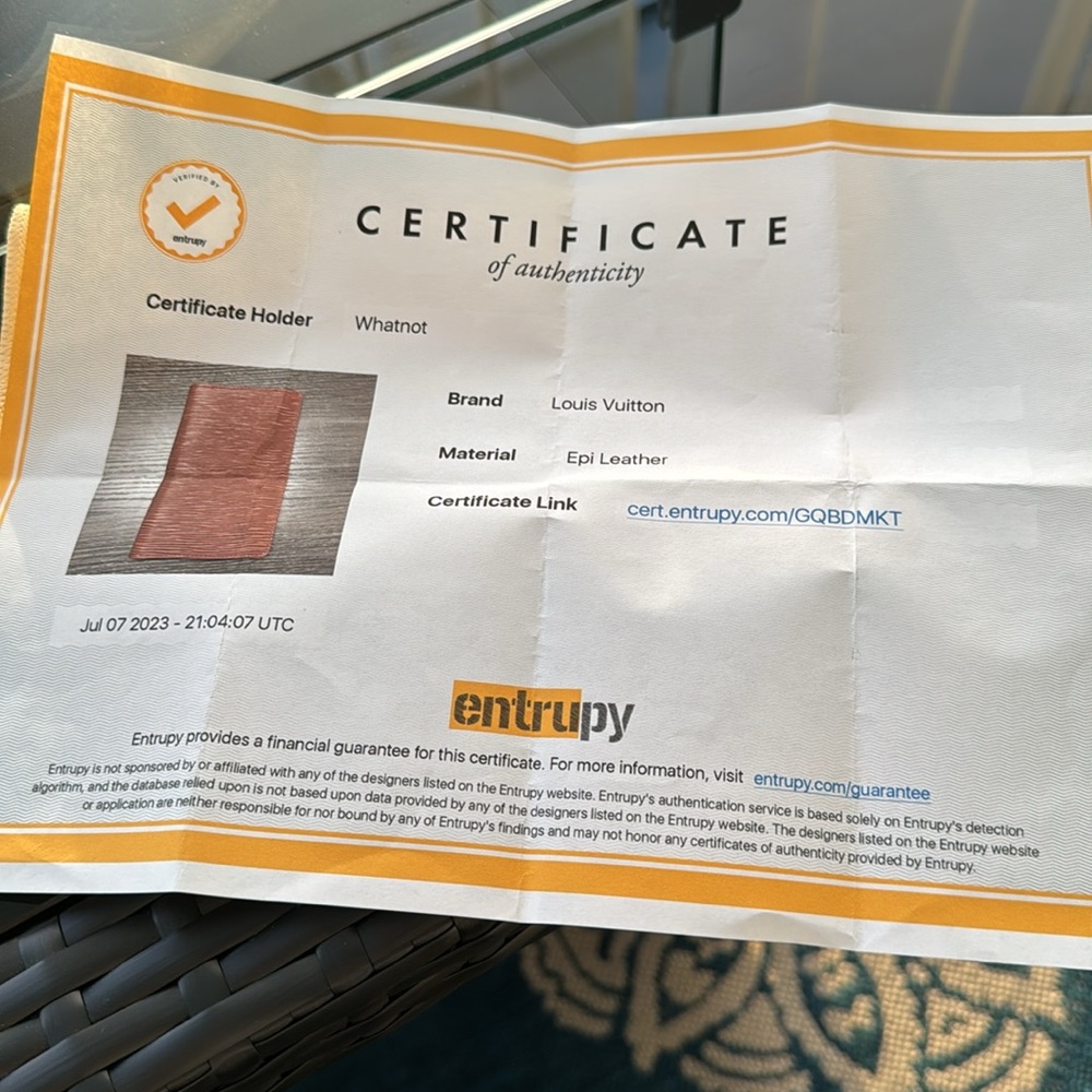 EUC orange/brown LV epi pocket organizer - Picture 6 of 15